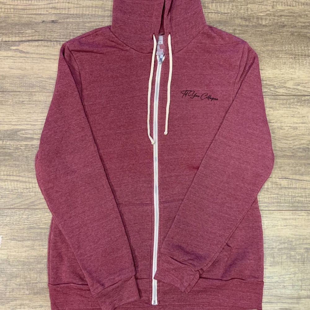 Signature Zip Up Hoodie- Maroon